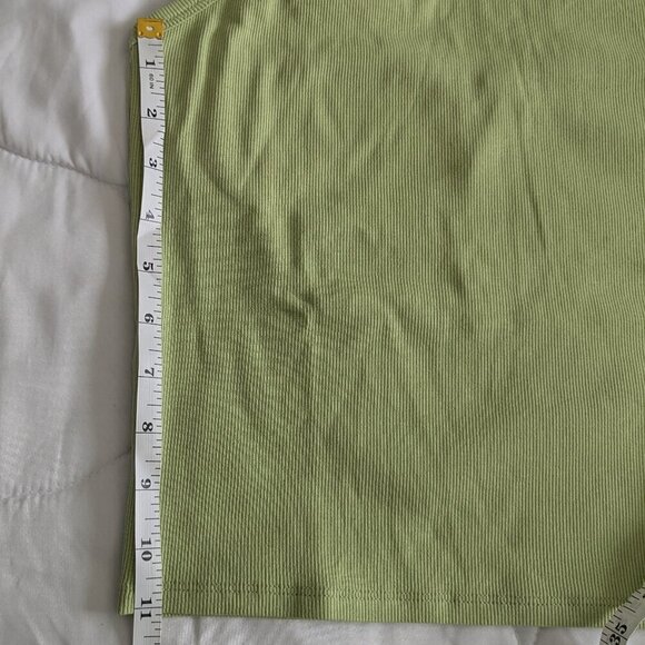 Madewell Rib Halter Tank Top Women's Size XL Honey Dew Cropped Supima Cotton NWT - Picture 14 of 14